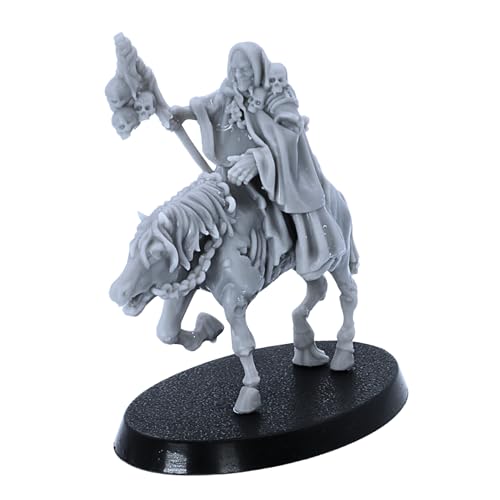 Necromancer on Horseback – Untote Zauberer-Miniatur mit Halterung, 32 mm Maßstab, Fantasy-Modell für Tisch-RPGs und Kriegsspiele, Highlands-Miniaturen, lizenziert, unlackierte Figur aus Kunstharz für Necromancer on Horseback – Untote Zauberer-Miniatur mit Halterung, 32 mm Maßstab, Fantasy-Modell für Tisch-RPGs und Kriegsspiele, Highlands-Miniaturen, lizenziert, unlackierte Figur aus Kunstharz für von Forged Terrain