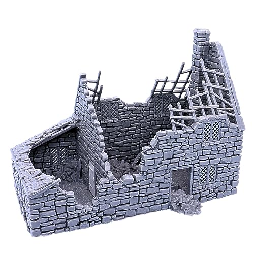Ruined Crow Cottage House Building Set - Fantasy Historical Miniatures, Paintable 28mm - 32mm Medieval Building for RPG Wargaming Terrain Ruined Crow Cottage House Building Set - Fantasy Historical Miniatures, Paintable 28mm - 32mm Medieval Building for RPG Wargaming Terrain von Forged Terrain