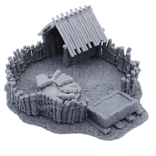 Schweinestall mit Mutter Schwein und Ferkel, Miniaturgelände für Bauernhof, Dorf, Städte, Gebäude, Fantasie, Tischkriegsspiel, 28 mm - 32 mm, RPG, ländliche Landschaft Requisiten Schweinestall mit Mutter Schwein und Ferkel, Miniaturgelände für Bauernhof, Dorf, Städte, Gebäude, Fantasie, Tischkriegsspiel, 28 mm - 32 mm, RPG, ländliche Landschaft Requisiten von Forged Terrain