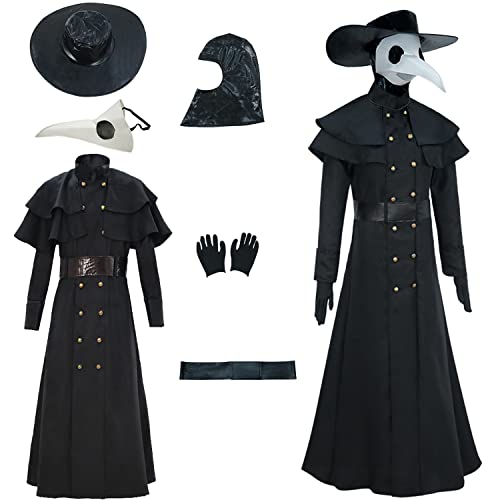Forgemith Plague Doctor Costume Adult Medieval Punk Suit Halloween Cosplay Outfit With Beak Mask Size XLarge von Forgemith
