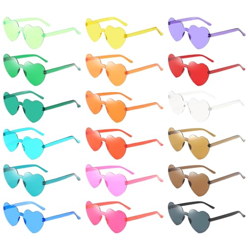 Forhandy Partybrillen Herz Sonnenbrille 18pcs, Herzbrille Party Brillen Transparente Bonbonfarbene, Sonnenbrille Herz Bunte Herzbrillen für Fasching Foto Requisiten für Kinder und Erwachsene Forhandy Partybrillen Herz Sonnenbrille 18pcs, Herzbrille Party Brillen Transparente Bonbonfarbene, Sonnenbrille Herz Bunte Herzbrillen für Fasching Foto Requisiten für Kinder und Erwachsene von Forhandy