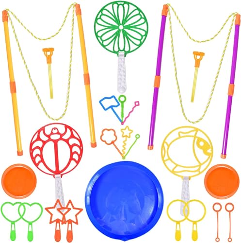 24 Stück Seifenblasen Set, Große Seifenblasenstäbe Seifenblasen Set für Kinder, Seifenblasen Zauberstab Einstellen von Seifenblasen für Innen-und Außenbereich Bubble Maker Spiele, für Kindergeburtstag von Forhome