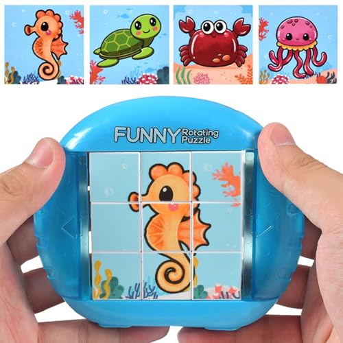 4-in-1 Ozean-Puzzle (9 Teile) – Lern- und Motorikspielzeug für Kinder ab 1 Jahr – Ideales Reisespielzeug für Auto, Flugzeug und Restaurant – Geduldsspiel und Geschenk für Jungen und Mädchen von Forhome