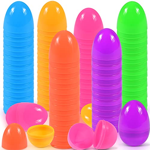 Forhome 48 Stück Ostereier zum Befüllen Plastik, Gemischte Farben Kunststoff Ostereier, Basteln Ostern Deko für Kinder Junge Mädchen, Befüllbar Überraschung Ostereier für Osterthema Party Gunst von Forhome