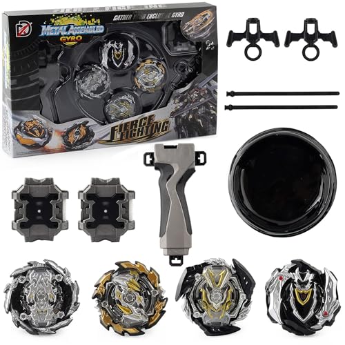 Kampfkreisel Set, 4 Stück Battle Spinner Burst,Gyro Burst Starter Set,3D Fusion Modell Metall Masters Beschleunigungslauncher Speed Kreisel mit Basis-Arena für Kindertag, Ostern, Geburtstag Kampfkreisel Set, 4 Stück Battle Spinner Burst,Gyro Burst Starter Set,3D Fusion Modell Metall Masters Beschleunigungslauncher Speed Kreisel mit Basis-Arena für Kindertag, Ostern, Geburtstag von Forhome