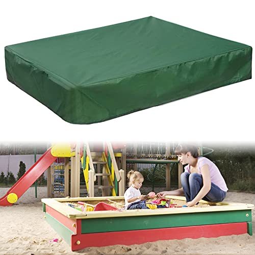 Sandkastenabdeckung, Grüne wasserdichte Sandkastenabdeckung, 150 x 150 cm, quadratische Plane, wasserdicht mit Kordelzug, Oxford-Gewebe, staubdichte Sandkastenabdeckung für Sandkasten Pool Garten von Forhome