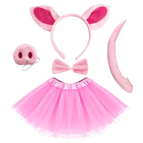 Formemory Schwein Kostüm,Schweineohren Kostüm,Schweinenase Kostüm,Karneval Kostüme für Kinder,Schweine Kostüm von Formemory