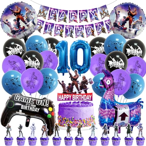 49 Stück Gaming Party Geburtstag Deko, Fortni Deko Geburtstag, Fortni Kuchen Deko, Spiel Geburtstagsdeko, Fortni deko, Gaming Deko, Videospiel Geburtstag Luftballons, 10 Jahr Geburtstagsdeko 49 Stück Gaming Party Geburtstag Deko, Fortni Deko Geburtstag, Fortni Kuchen Deko, Spiel Geburtstagsdeko, Fortni deko, Gaming Deko, Videospiel Geburtstag Luftballons, 10 Jahr Geburtstagsdeko von Forninc
