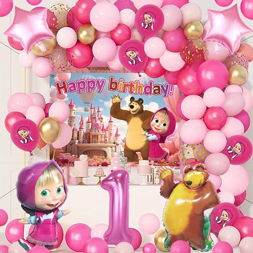 78 Pcs mascha Geburtstag deko, Mascha Ballon Geburtstag, Masha Luftballons, Geburtstag Masha Party Dekoration, 1 Jahre Luftballons 78 Pcs mascha Geburtstag deko, Mascha Ballon Geburtstag, Masha Luftballons, Geburtstag Masha Party Dekoration, 1 Jahre Luftballons von Forninc