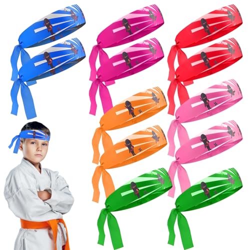 Forreen 12 Stück Ninja Stirnband, Ninja Stirnband Kinder,Ninja Party Zubehör,Klassisches Ninja-Stirnbands für Kinder,Party Zubehör für Halloween,für Karate,Geburtstagsparty,Cosplay von Forreen