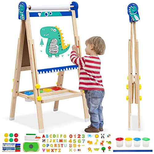 Kinder Spiel-Tafel aus Holz| Faltbare Doppelseitige Kunststaffelei für Whiteboard und Kreidetafel|höhenverstellbar mit Papierrolle, Kreidetafel, Whiteboard, Stift, Reichhaltige Accessoires Kinder Spiel-Tafel aus Holz| Faltbare Doppelseitige Kunststaffelei für Whiteboard und Kreidetafel|höhenverstellbar mit Papierrolle, Kreidetafel, Whiteboard, Stift, Reichhaltige Accessoires von Forroby