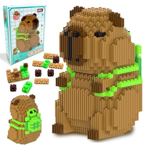 Fortivae Mini Bausteine Tiere, 1606 Pcs Capybara Mikro Bausteine Spielzeug Kit, Capybara Mini Tier Bricks Bauen Bauklötze Satz, DIY Bastelarbeiten, Geschenke Kinder 12+ Jahre Mädchen und Jungen von Fortivae