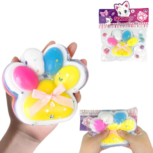 Squishy, 1 Pcs Squishy Toy Big Cat Paw, Squeeze Spielzeug, Squeeze Toy, Squishy Cat Toy, Kawaii Stress Squeeze Toy, Stressbälle, für Kinder und Erwachsene（Bunt XL） von Fortivae