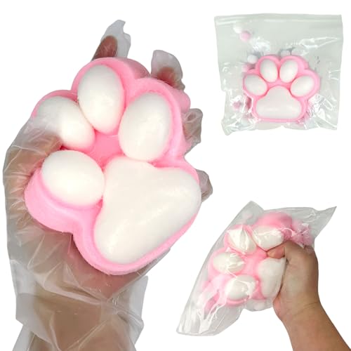 Squishy, 1 Pcs Squishy Toy Big Cat Paw, Squeeze Spielzeug, Squeeze Toy, Squishy Cat Toy, Kawaii Stress Squeeze Toy, Stressbälle, für Kinder und Erwachsene（Rosa XL） von Fortivae