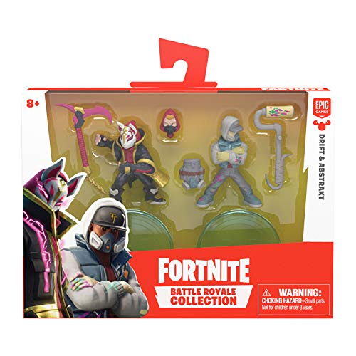 Fortnite 35934 Battle Royale Collection, Duo Figurenset Drift & Abstrakt, Actionfiguren Epic-Game, mit Waffen und Ständer, Mehrfarbig, 63536 von Fortnite