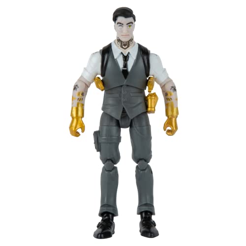 Fortnite FNT1068 Midas (Master Grade) Gelenkfigur mit Rüstung, Rückenbling, und Erntewerkzeug, 10,2 cm, Mehrfarbig von Fortnite
