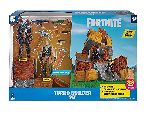 Fortnite Turbo Builder Set, 2 Actionfiguren Jonesy & Ragnarok, 89-teilig mit Baumaterialien und Waffen, ab 8 Jahren, FNT0211 Fortnite Turbo Builder Set, 2 Actionfiguren Jonesy & Ragnarok, 89-teilig mit Baumaterialien und Waffen, ab 8 Jahren, FNT0211 von Fortnite