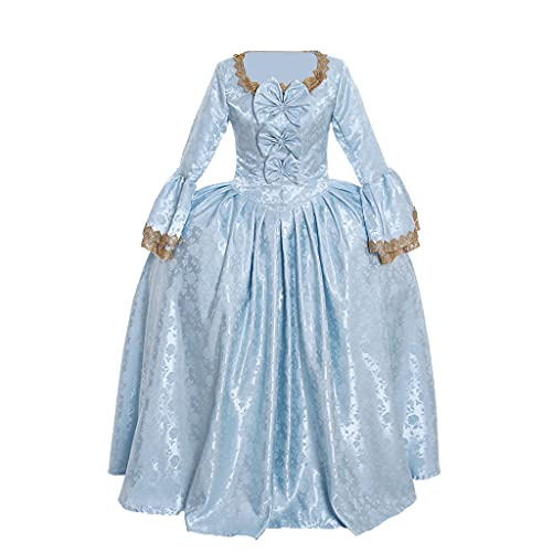 Fortunehouse Damen Mittelalterliche Blau Kleid Prinzessin Kleid Victorian Retro Kostüme für Halloween von Fortunehouse