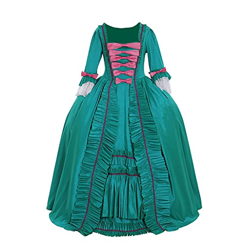 Fortunehouse Damen Mittelalterliche Kleid mit Fliege 18. Jahrhundert Retro Kostüme für Halloween von Fortunehouse