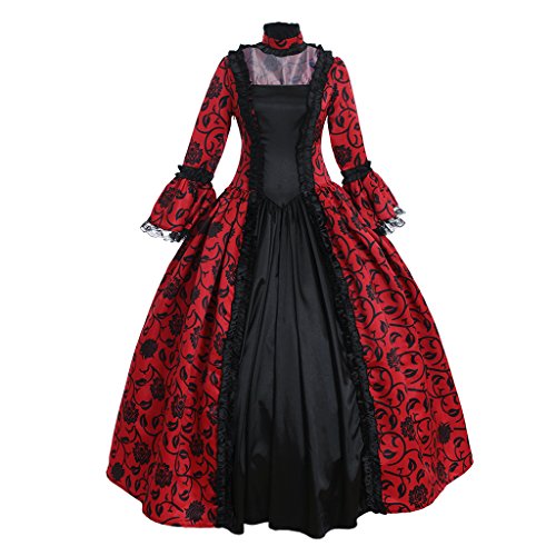 Fortunehouse Mittealter Kleid mit Halsband Viktorianische Outfit Gräfin Cosplay Kostüm für Themeparty von Fortunehouse