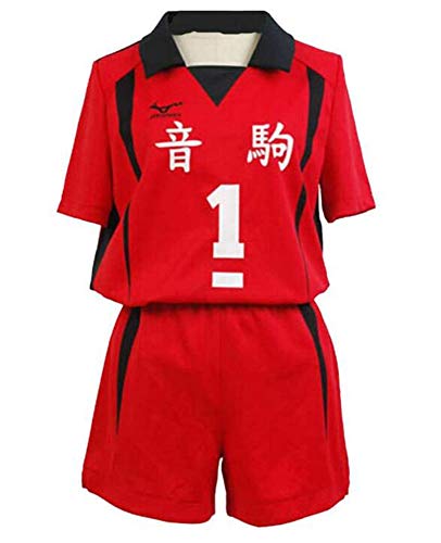 Fortunezone Anime Haikyuu Nekoma High School Uniform Volleyball Team Kuroo Tetsurou/Kozume Kenma Horn Cosplay Kostüm Sportswear von Fortunezone