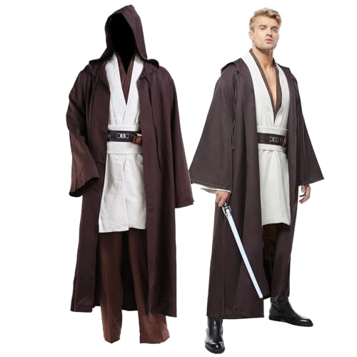 Fortunezone Ritter Kostüm Herren Jedi Kostüme für Erwachsene mit Umhang von Fortunezone