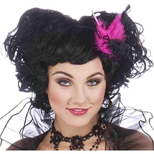 Burlesque Pink And Black Feather Hair Clip Costume Accessory One Size von Forum Novelties
