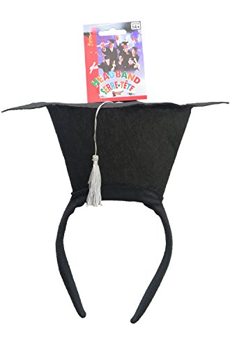Forum Novelties 70085 Black Mini Graduation Hat Headband, One Size, Multi, Pack of 1 von Forum Novelties