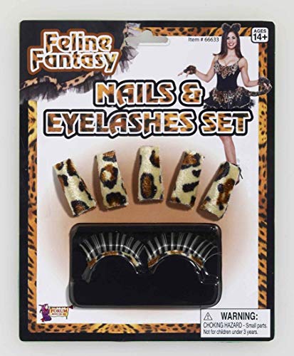 Forum Novelties Feline Fantasy Leopard Nails & Lashes Kostüm-Set von Forum Novelties