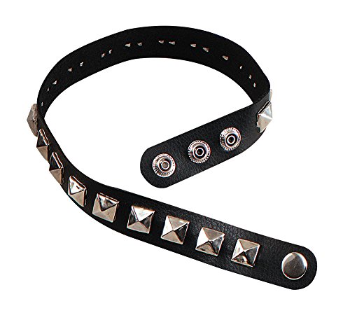 Forum Novelties Nieten Schwarz Bristol Novelty BA185 Punk Choker mit Bolzen, Silber, Einheitsgröße von Bristol Novelty