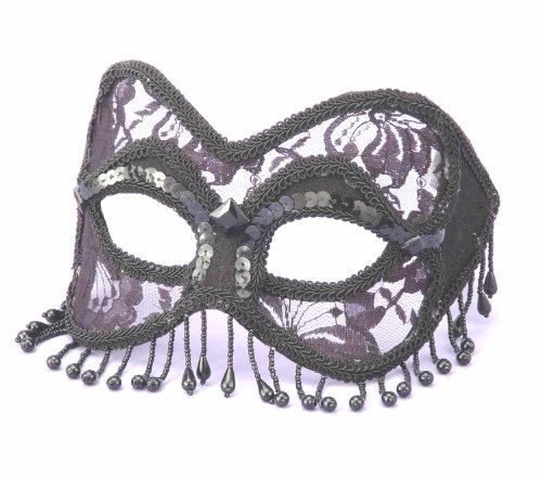 Forum Novelties Women's Venetian Style Lace Half Mask with Beads, Black, One Size Forum Novelties Women's Venetian Style Lace Half Mask with Beads, Black, One Size von Forum Novelties
