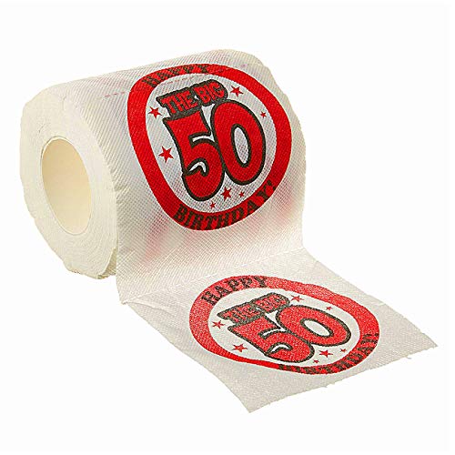 Forum Novelties X72106 72106 50. Geburtstag Toilettenpapier, Rot, 1 Count (Pack of 1) von Forum Novelties