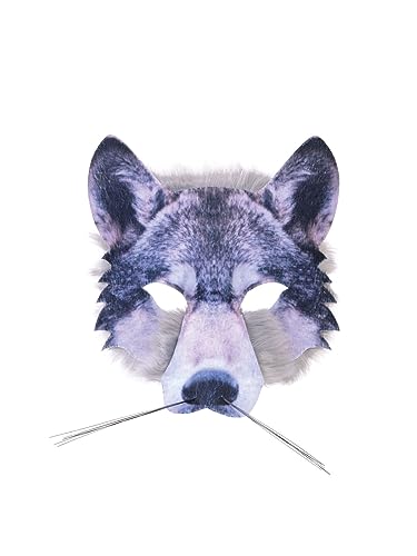 Forum Novelties X78180 Wolf Realistische Fell-Gesichtsmaske, Unisex-Erwachsene, Grau, Einheitsgröße von Rubie's