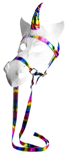 Forum Unisex-Adult's Unicorn Costume Mask with Bridle, White/Rainbow, One Size Forum Unisex-Adult's Unicorn Costume Mask with Bridle, White/Rainbow, One Size von Forum Novelties