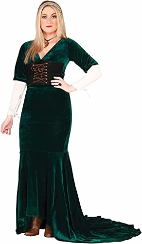 Partyauge Damen Kostüm Mittelalter Lady Hofdame Burgfräulein Samt grün Hood Einheitsgröße M/L Partyauge Damen Kostüm Mittelalter Lady Hofdame Burgfräulein Samt grün Hood Einheitsgröße M/L von Forum Novelties