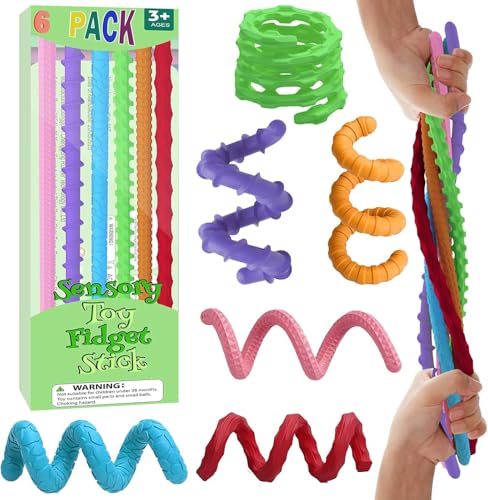 Fosoloni 6 Stück Sensorische Fidget Sticks - Fidget Toys für Kinder & Erwachsene, Autismus Sensorik Spielzeug, Anti-Stress Spielzeug Mit Texturiertem Design, Classroom Travel Essentials Fosoloni 6 Stück Sensorische Fidget Sticks - Fidget Toys für Kinder & Erwachsene, Autismus Sensorik Spielzeug, Anti-Stress Spielzeug Mit Texturiertem Design, Classroom Travel Essentials von Fosoloni