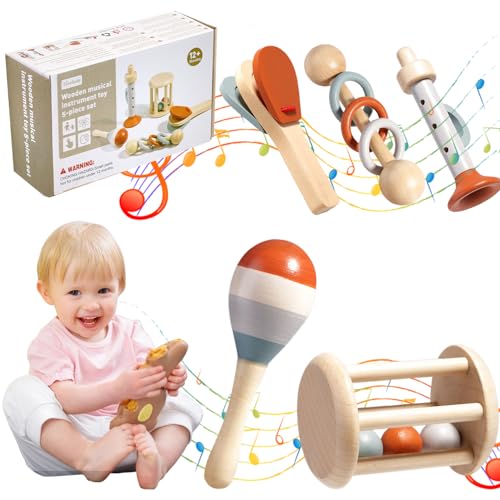 Fosoloni Musikinstrumente für Kinder, 5-Teiliges Montessori Percussion-Instrumente Set,mit Maracas,Trompete, Kastagnetten, Musikspielzeug,Baby Musikspielzeug,Musikinstrumente für Kinder Ab 1 Jahr Fosoloni Musikinstrumente für Kinder, 5-Teiliges Montessori Percussion-Instrumente Set,mit Maracas,Trompete, Kastagnetten, Musikspielzeug,Baby Musikspielzeug,Musikinstrumente für Kinder Ab 1 Jahr von Fosoloni