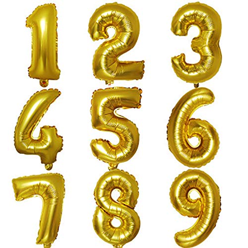 Alles Gute zum Geburtstag Banner Bollons | Anzahl Folienballons 16 30 40 Inch Gold Silber-Rosa-Blau-Babyparty-Zubehör Hochzeit Geburtstags-Party-Dekoration Ballon, Gold, 3,30inch von Fostudork