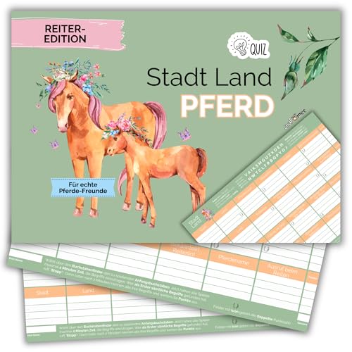 Stadt Land Pferd by snaPmee - Ratespiel für Reiter - Familienspiel + Partyspiel Mädchen & Jungen ab 10 Jahren - 50 Blatt Din-A4 Stadt Land Pferd by snaPmee - Ratespiel für Reiter - Familienspiel + Partyspiel Mädchen & Jungen ab 10 Jahren - 50 Blatt Din-A4 von Fotospiel
