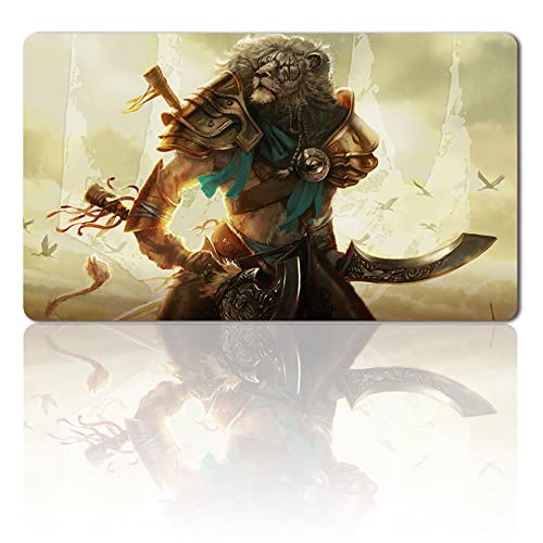 Ajani Mentor of Heroes, Brettspiel MTG Spielmatten+Kostenlose wasserdichte Tasche,TCG Card Game Table Mat Größe 60X35CM, Mouse Pad kompatibel mit Digimon MTG TCG CCG RPG Ajani Mentor of Heroes, Brettspiel MTG Spielmatten+Kostenlose wasserdichte Tasche,TCG Card Game Table Mat Größe 60X35CM, Mouse Pad kompatibel mit Digimon MTG TCG CCG RPG von Four leaves