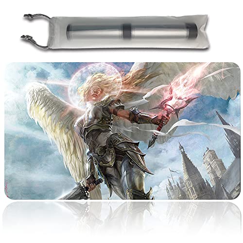 Angel of Serenity,DE - MTG Spielmatten+Kostenlose wasserdichte Tasche,MTG Playmate Table Mat Größe 60X35CM, MTG Mouse Pad kompatibel mit MTG TCG CCG RPG von Four leaves