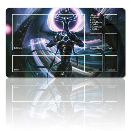 Brettspiel MTG Spielmatten+Kostenlose wasserdichte Tasche,TCG Card Game Table Mat Größe 60X35CM Mouse Pad Kompatibel Mit MTG TCG (Nicol-Bolas-with Zone) von Four leaves