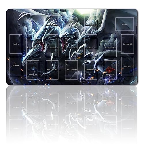 Brettspiel TCG Spielmatten + Gift Free Bag + with Card Zones,YGO Card Game Table Mat Größe 60X35CM Kompatibel Mit Trading Card Game Mat (YGO-G-10-JH) von Four leaves