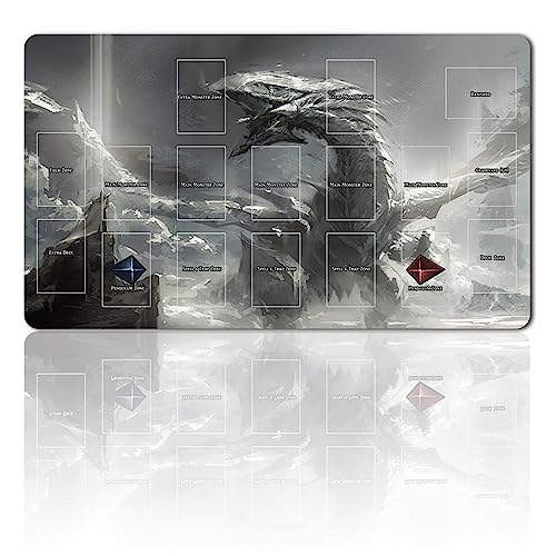 Brettspiel TCG Spielmatten + Gift Free Bag + with Card Zones,YGO Card Game Table Mat Größe 60X35CM Kompatibel Mit Trading Card Game Mat (YGO-G-12) von Four leaves