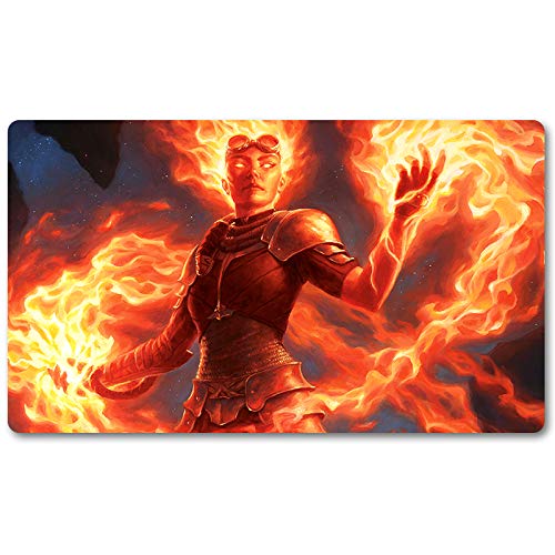 Chandra, Awakened Inferno,DE - MTG Spielmatten+Kostenlose wasserdichte Tasche,MTG Playmate Table Mat Größe 60X35CM, MTG Mouse Pad kompatibel mit MTG TCG CCG RPG von Four leaves