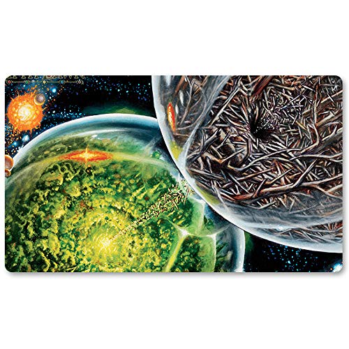 Crucible of World,DE - Brettspiel MTG Spielmatten+Kostenlose wasserdichte Tasche,TCG Card Game Table Mat Größe 60X35CM, Mouse Pad kompatibel mit Digimon MTG TCG CCG RPG von Four leaves