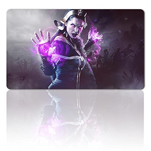 Brettspiel MTG Spielmatten+Kostenlose wasserdichte Tasche,TCG Card Game Table Mat Größe 60X35CM Mouse Pad Kompatibel Mit MTG TCG (Liliana) von Four leaves