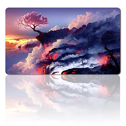 Four leaves Brettspiel MTG Spielmatten+Kostenlose wasserdichte Tasche,TCG Card Game Table Mat Größe 60X35CM Mouse Pad Kompatibel Mit MTG TCG (Pink Tree), 20220823 von Four leaves