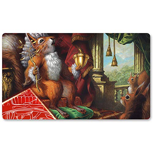 Four leaves Earl of Squirrel - Brettspiel MTG Spielmatten+Kostenlose wasserdichte Tasche,TCG Card Game Table Mat Größe 60X35CM, Mouse Pad kompatibel mit Digimon MTG TCG CCG RPG, 20220720 von Four leaves