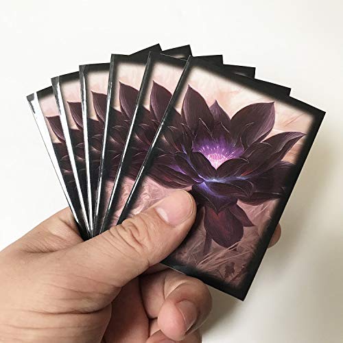 Four leaves Kartenhüllen - 60 Stück pro Set, Black Lotus, Matt Scrub, Bunte Rückseite, MTG Kartenhüllen, Schutz für TCG CCG OCG MTG Brettspielkarten (Black) von Four leaves
